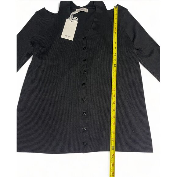 Grace Karin Women's Black Ribbed Cardigan Sweater With Button Front 2XL - Picture 6 of 11